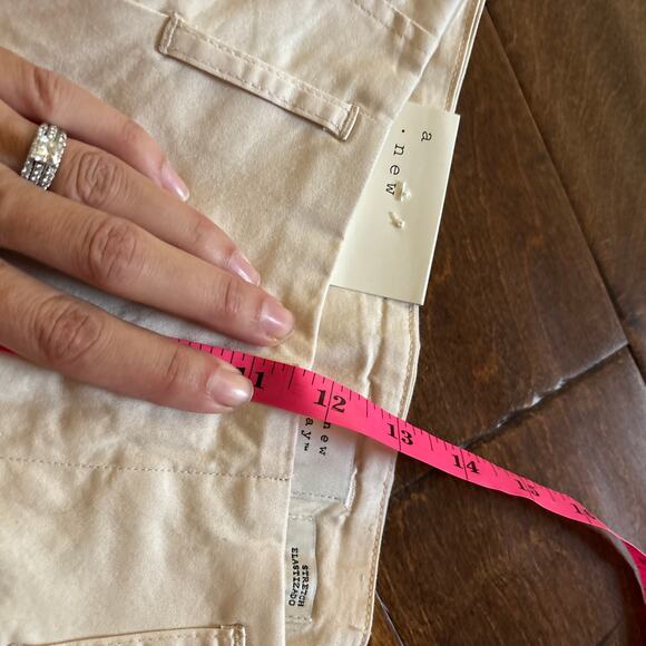 NWT A New Day Stretch High Waisted Wide Leg Cargo Pants Cream Women's Size 10 - Picture 10 of 11